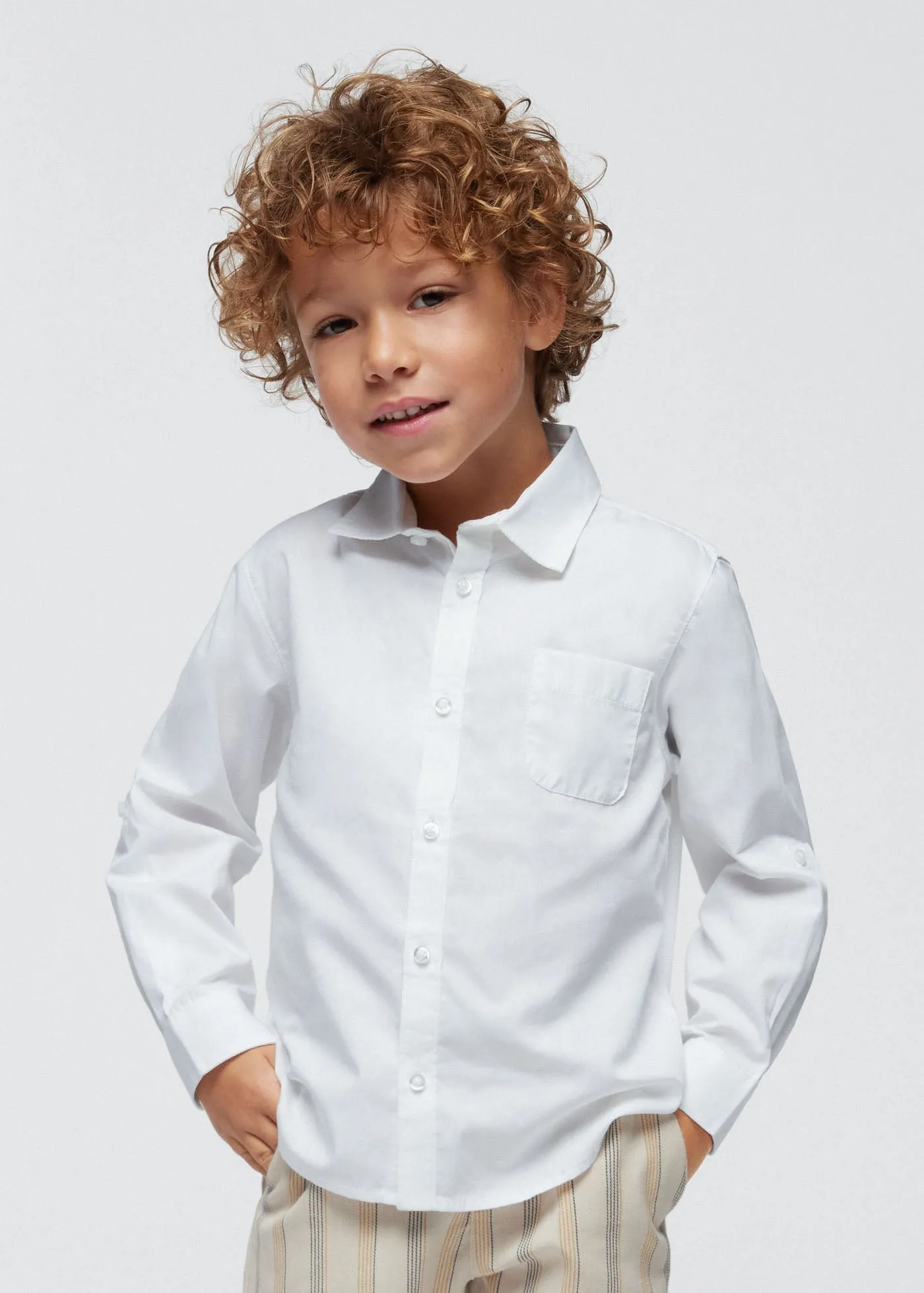 140 - Basic l/s shirt for boy - White