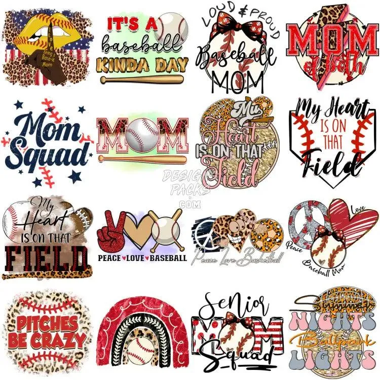 69 Baseball Designs Bundle PNG