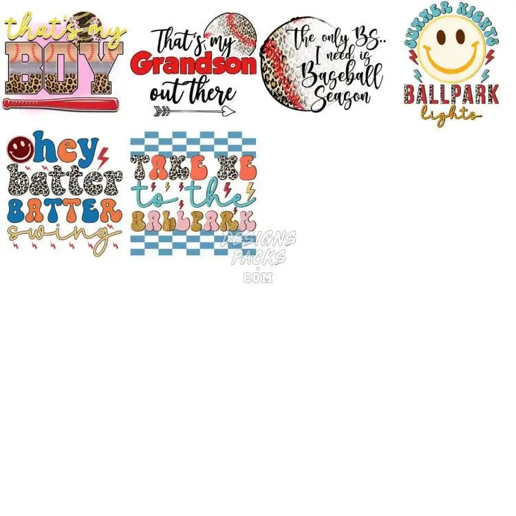 69 Baseball Designs Bundle PNG