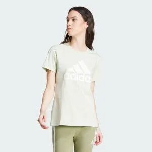 ADIDAS WOMEN'S BIG LOGO LINEN GREEN TEE