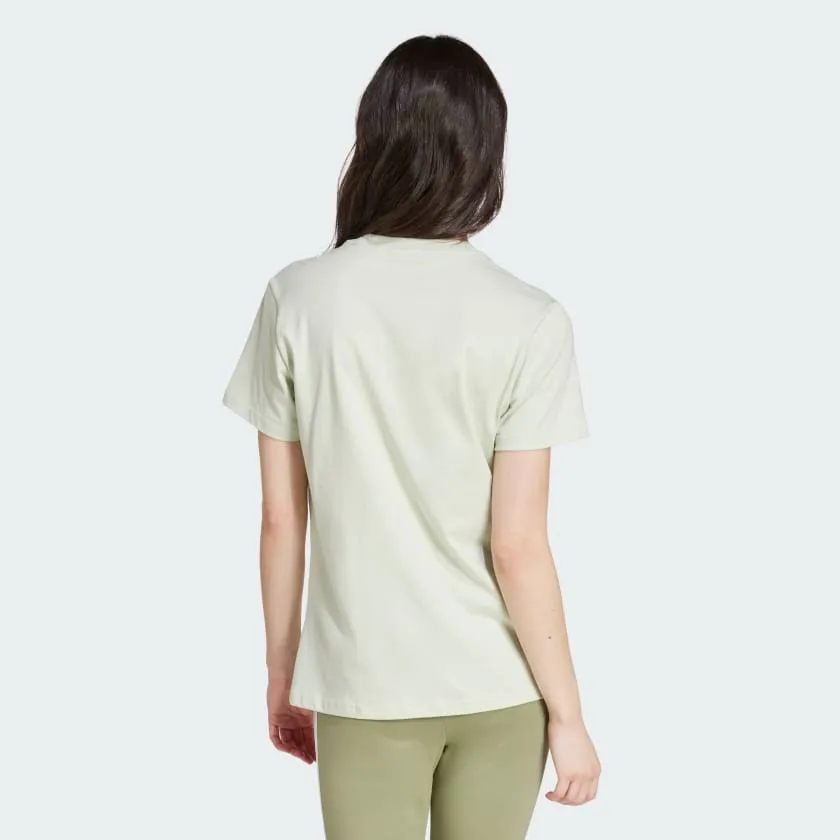 ADIDAS WOMEN'S BIG LOGO LINEN GREEN TEE