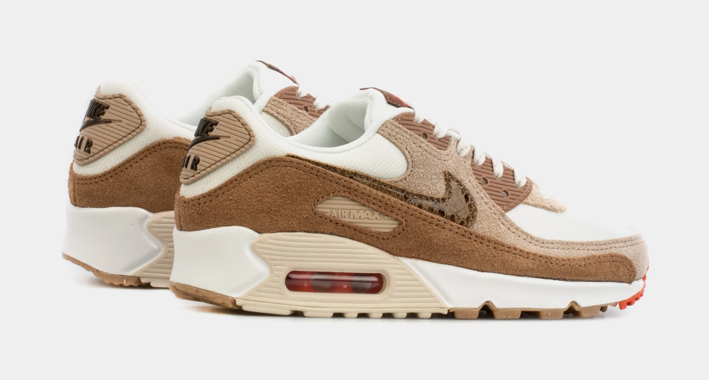 Air Max 90 SE Snakeskin Swoosh Womens Lifestyle Shoes (Brown)