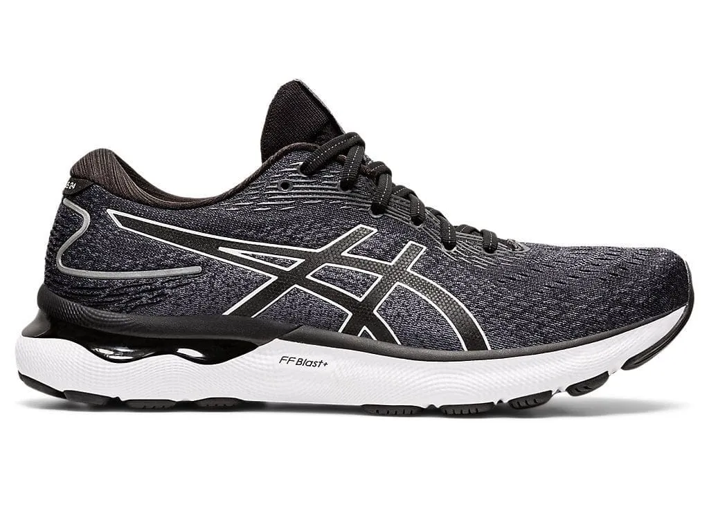 ASICS MEN'S GEL-NIMBUS 24 (2E) BLACK/WHITE RUNNING SHOE