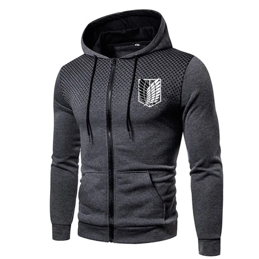 Attack on Titan Hoodie Outdoor Street Sports zipper Sweatshirt