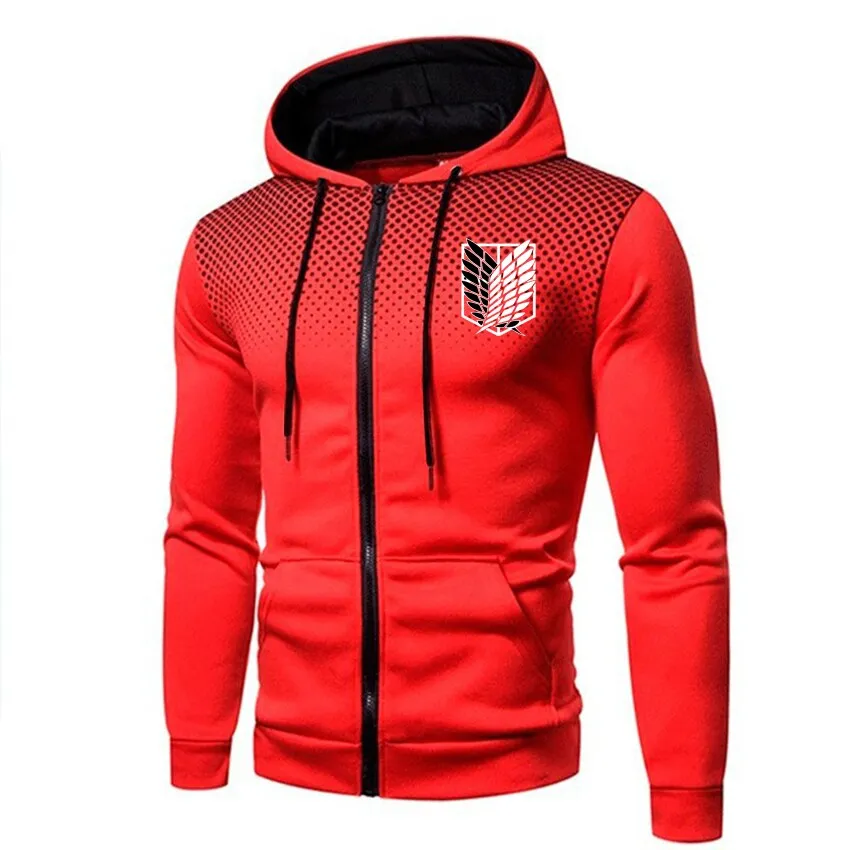 Attack on Titan Hoodie Outdoor Street Sports zipper Sweatshirt