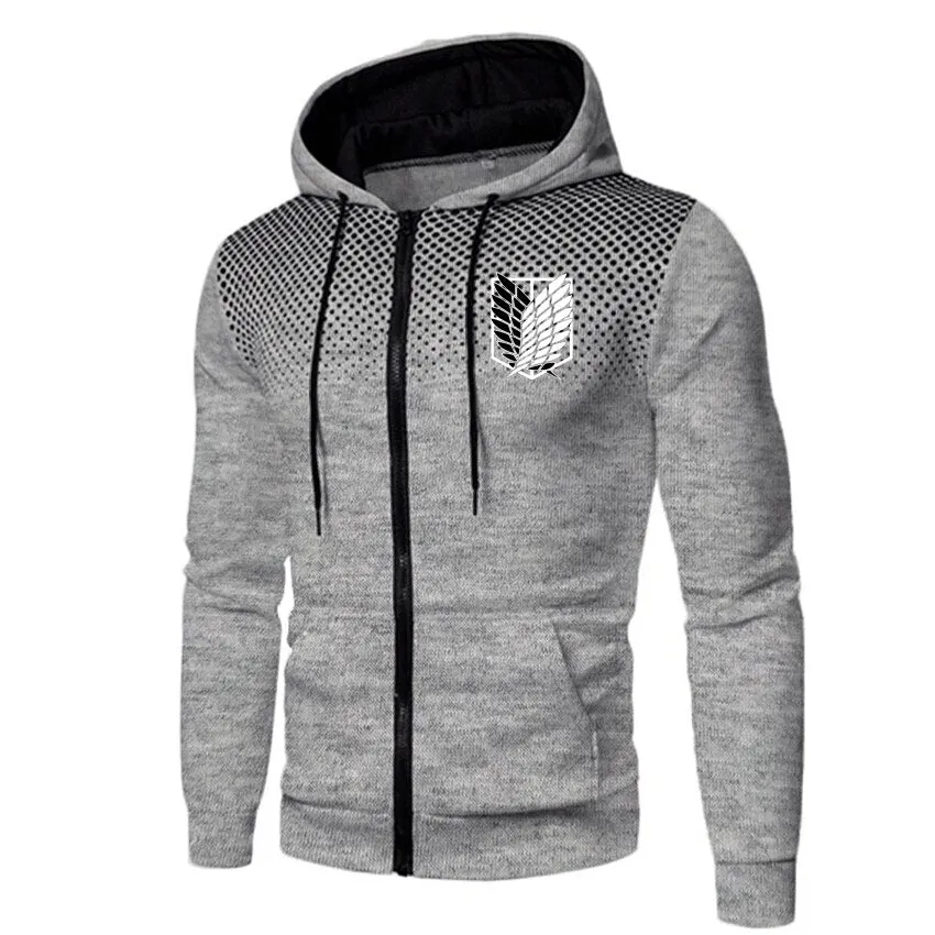 Attack on Titan Hoodie Outdoor Street Sports zipper Sweatshirt