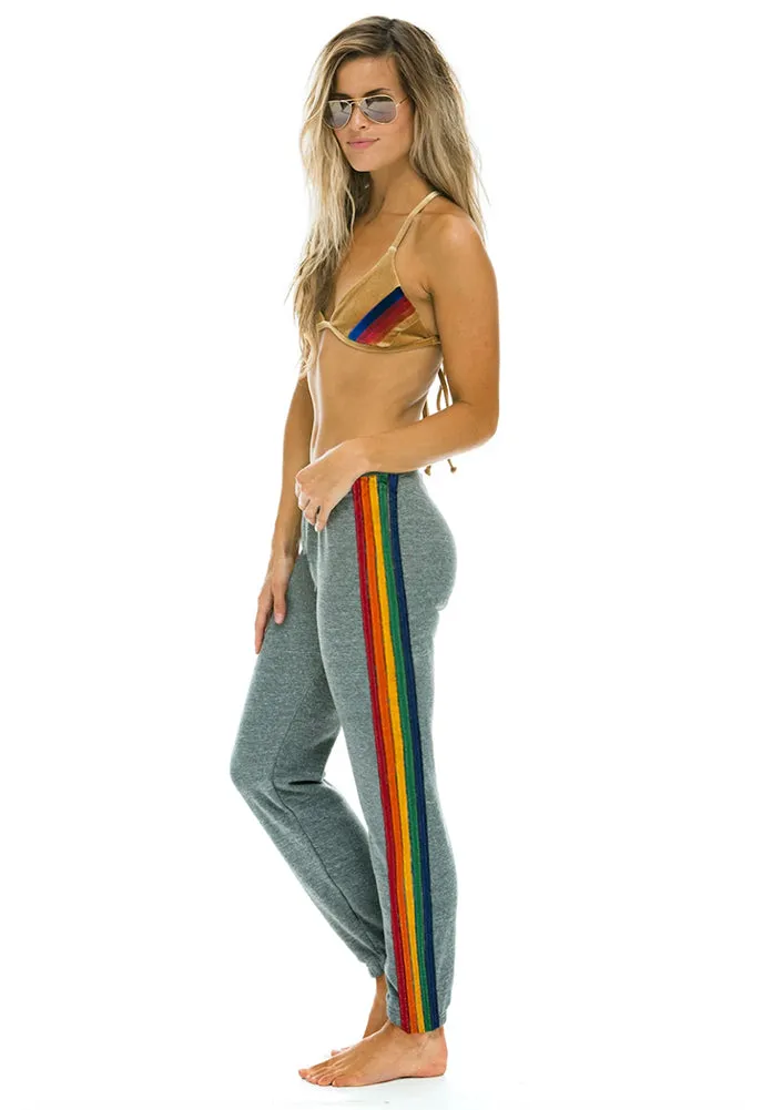 Aviator Nation 5 Stripe Sweatpants in Heather Rainbow