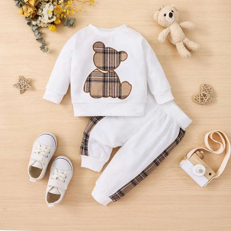 Baby Boy Long Sleeved Sweatshirt and Pants Two-piece Outfit Set