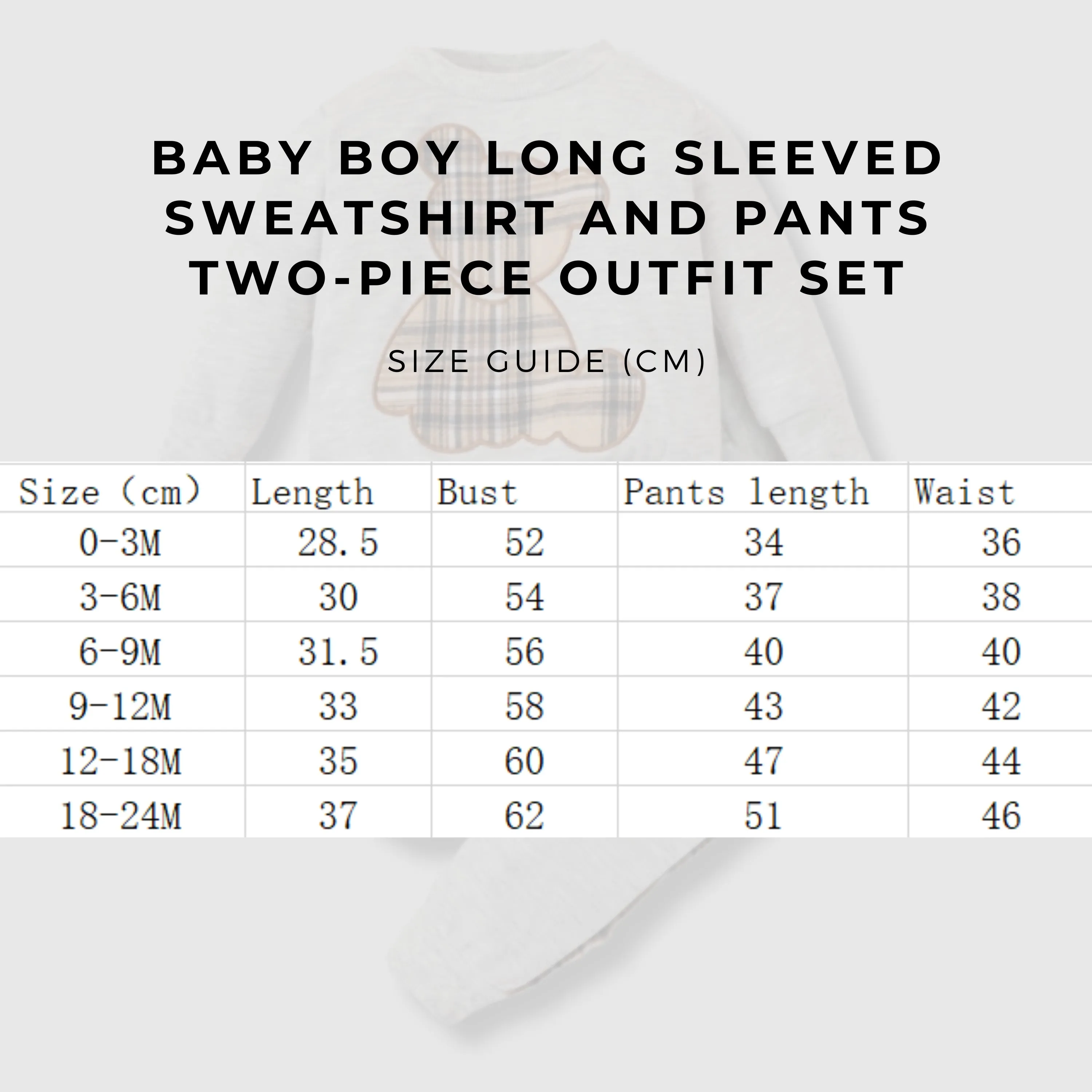 Baby Boy Long Sleeved Sweatshirt and Pants Two-piece Outfit Set