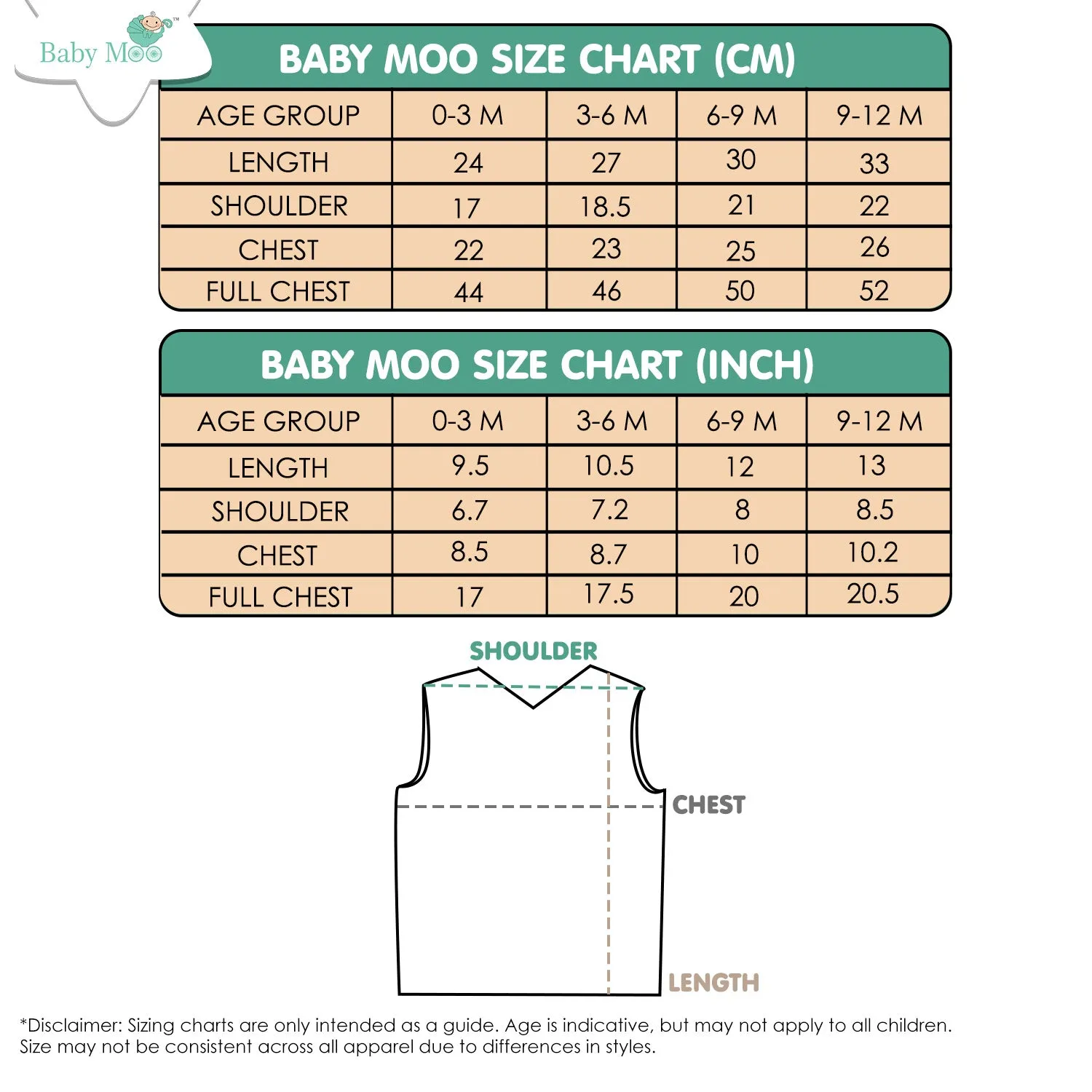 Baby Moo Animal Embroidery V-Neck Sleeveless Front Opening Button Cotton Jhablas 5 Pcs - Multicolour, White