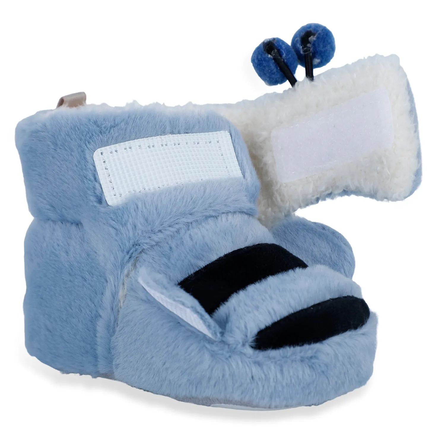 Baby Moo Bumble Bee 3D Warm Furry Booties - Blue