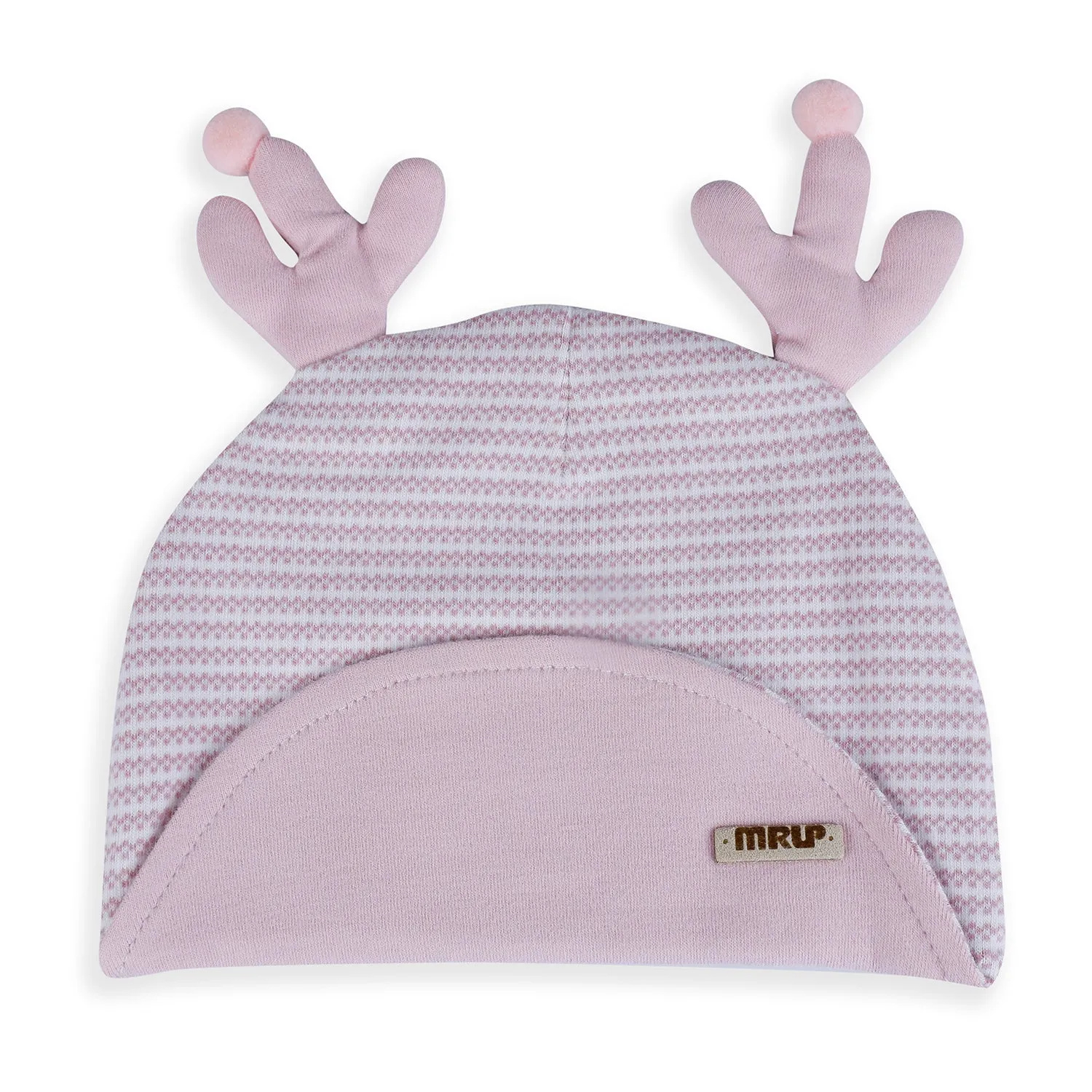 Baby Moo Deer Antler Soft Cotton Cap - Pink