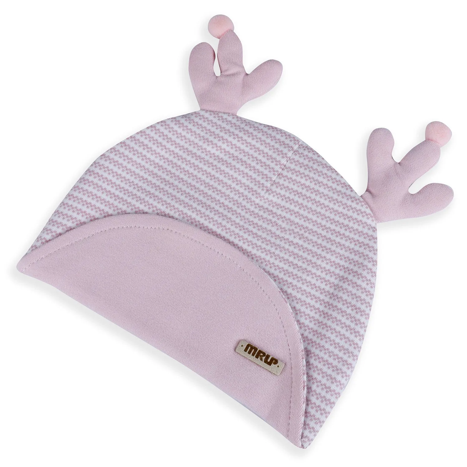 Baby Moo Deer Antler Soft Cotton Cap - Pink