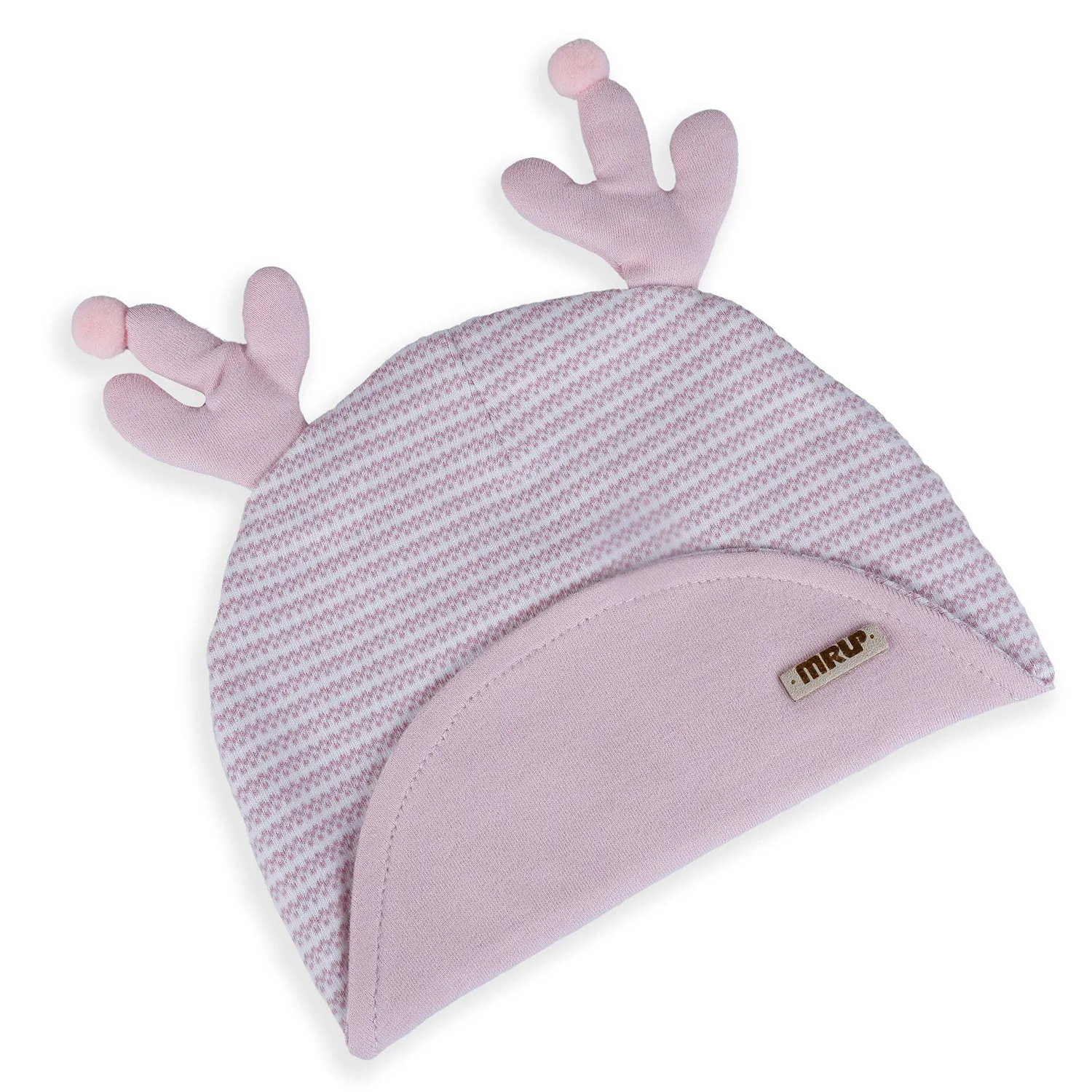 Baby Moo Deer Antler Soft Cotton Cap - Pink