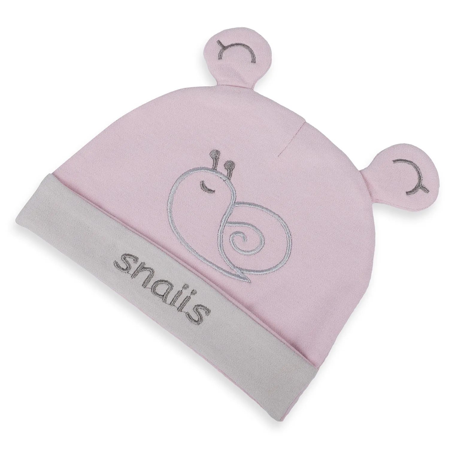 Baby Moo Lazy Snail Organic Soft Cotton Cap - Pink