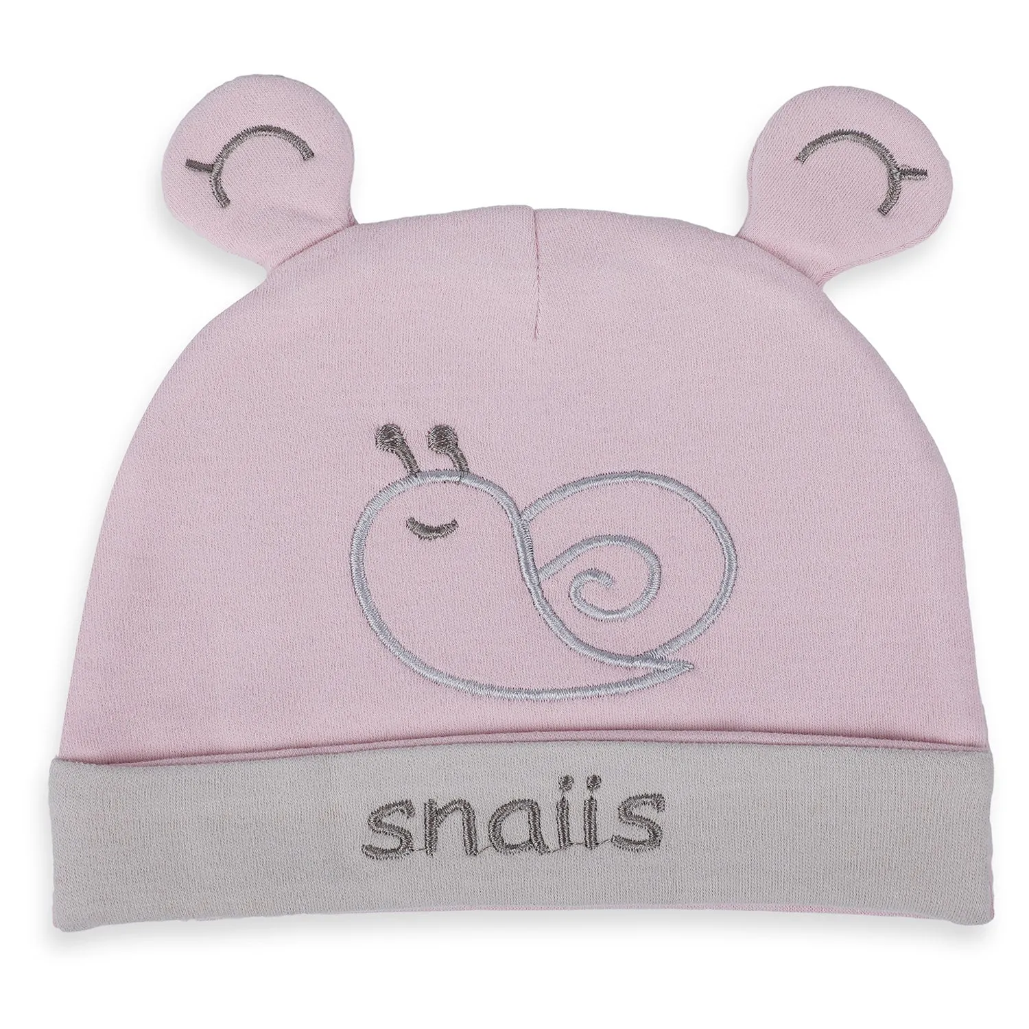 Baby Moo Lazy Snail Organic Soft Cotton Cap - Pink