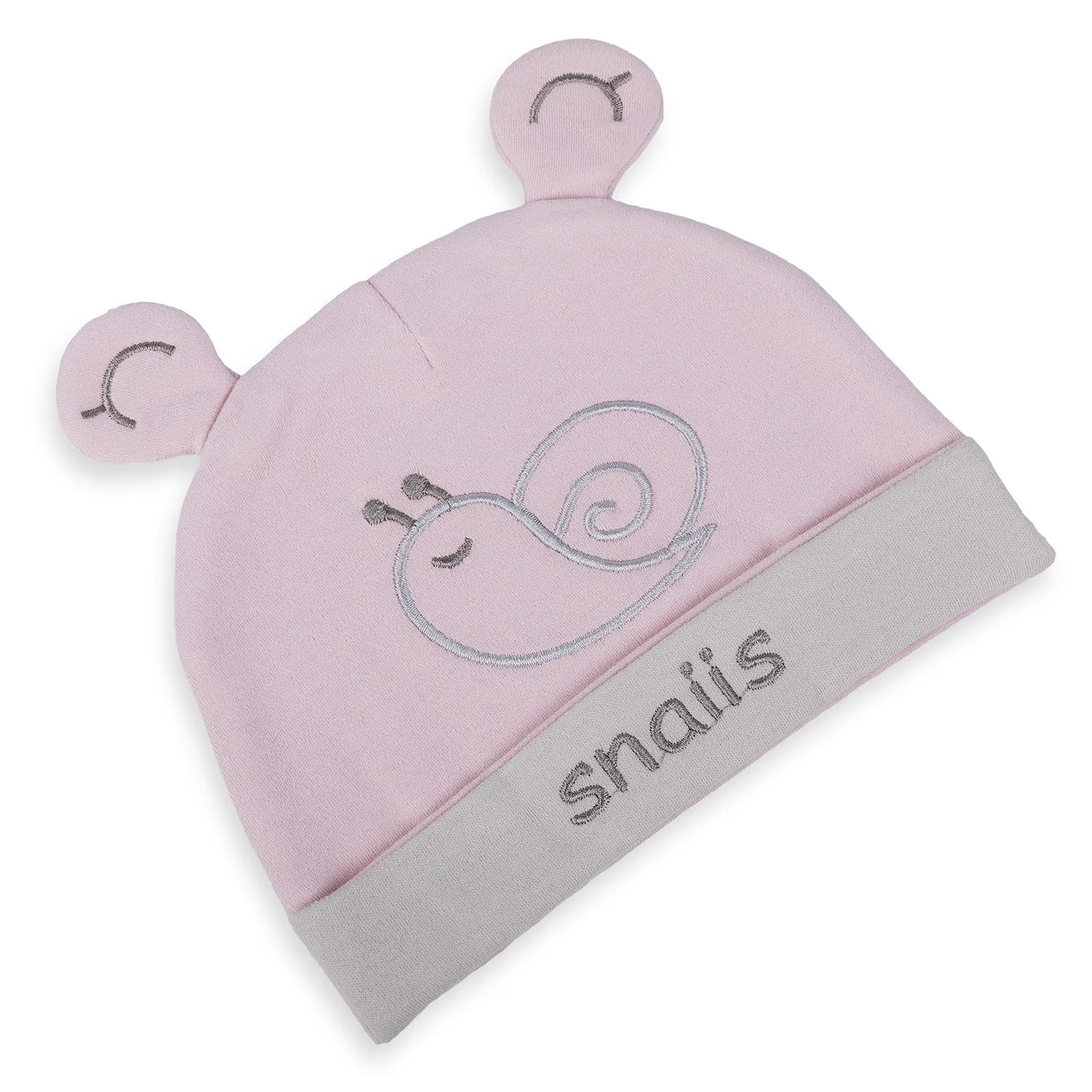 Baby Moo Lazy Snail Organic Soft Cotton Cap - Pink