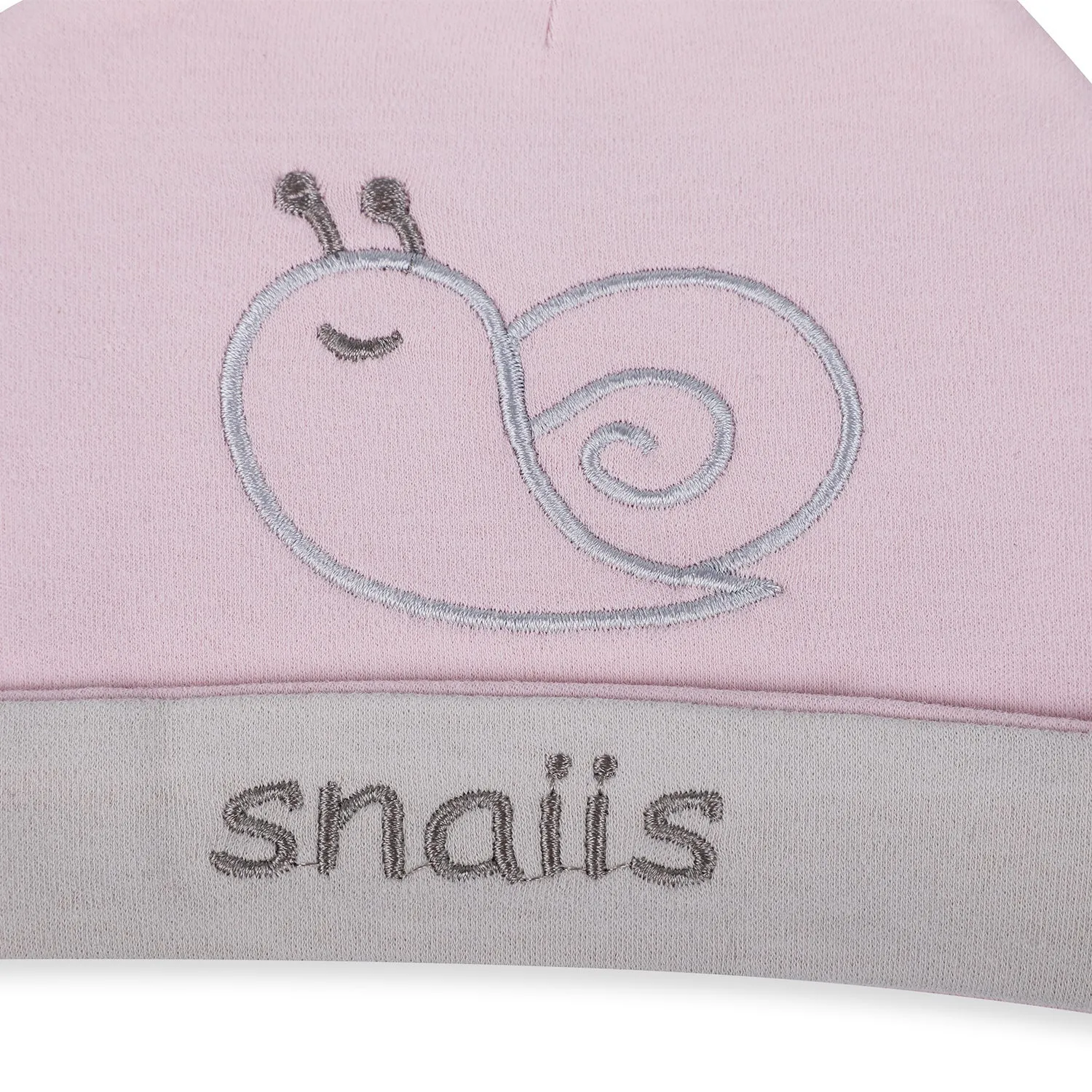 Baby Moo Lazy Snail Organic Soft Cotton Cap - Pink