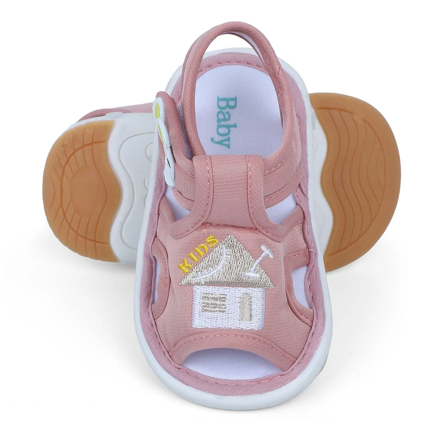 Baby Moo My Pet's House Chu-Chu Sound Breathable Anti-Skid Sandals - Pink