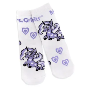 Baby/Kids Bamboo Socks with Grips - Purple Unicorn