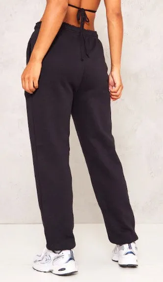 Black Sweat Cuffed High Waist Joggers