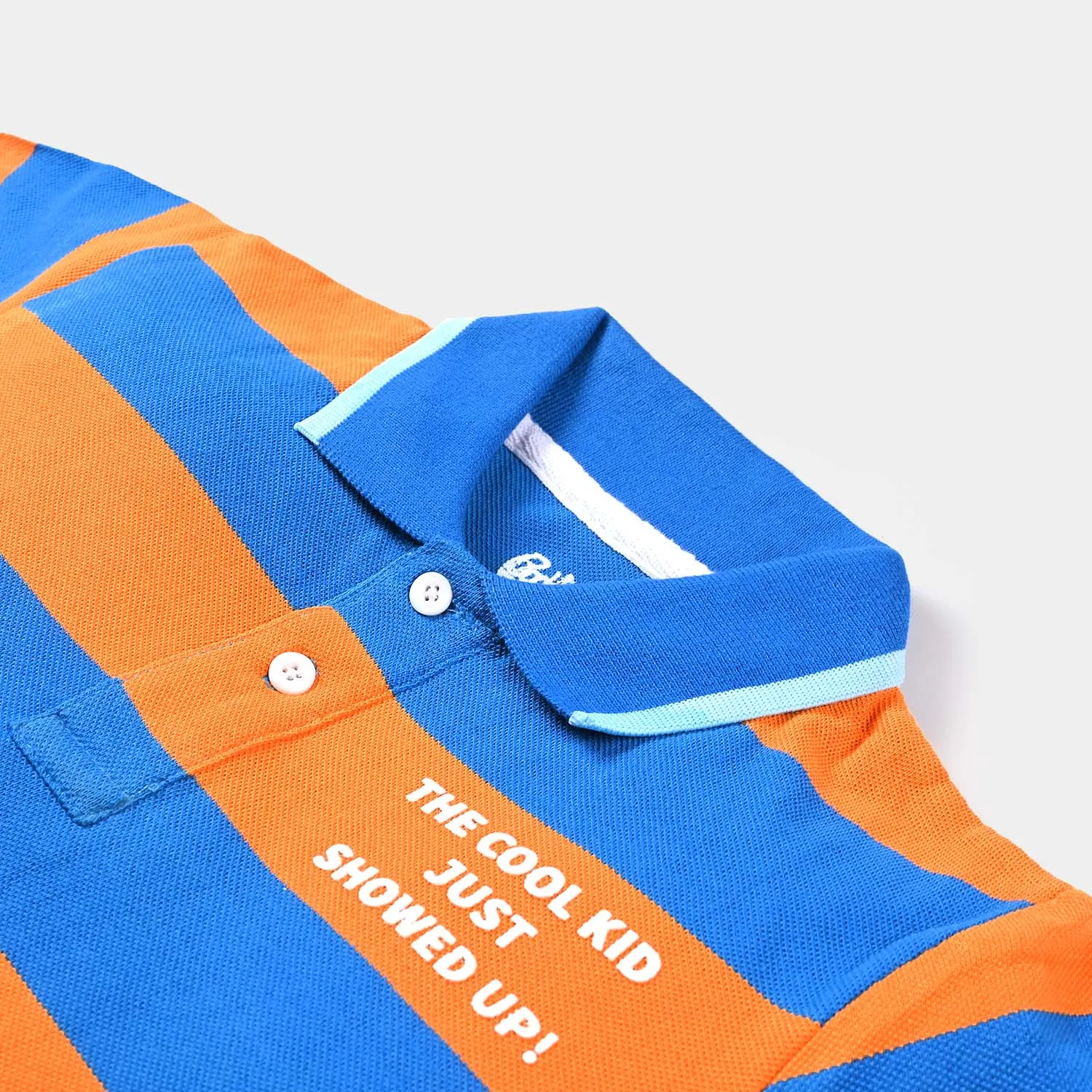 Boys Cotton PK Polo Cool Kid- Blue/Orange