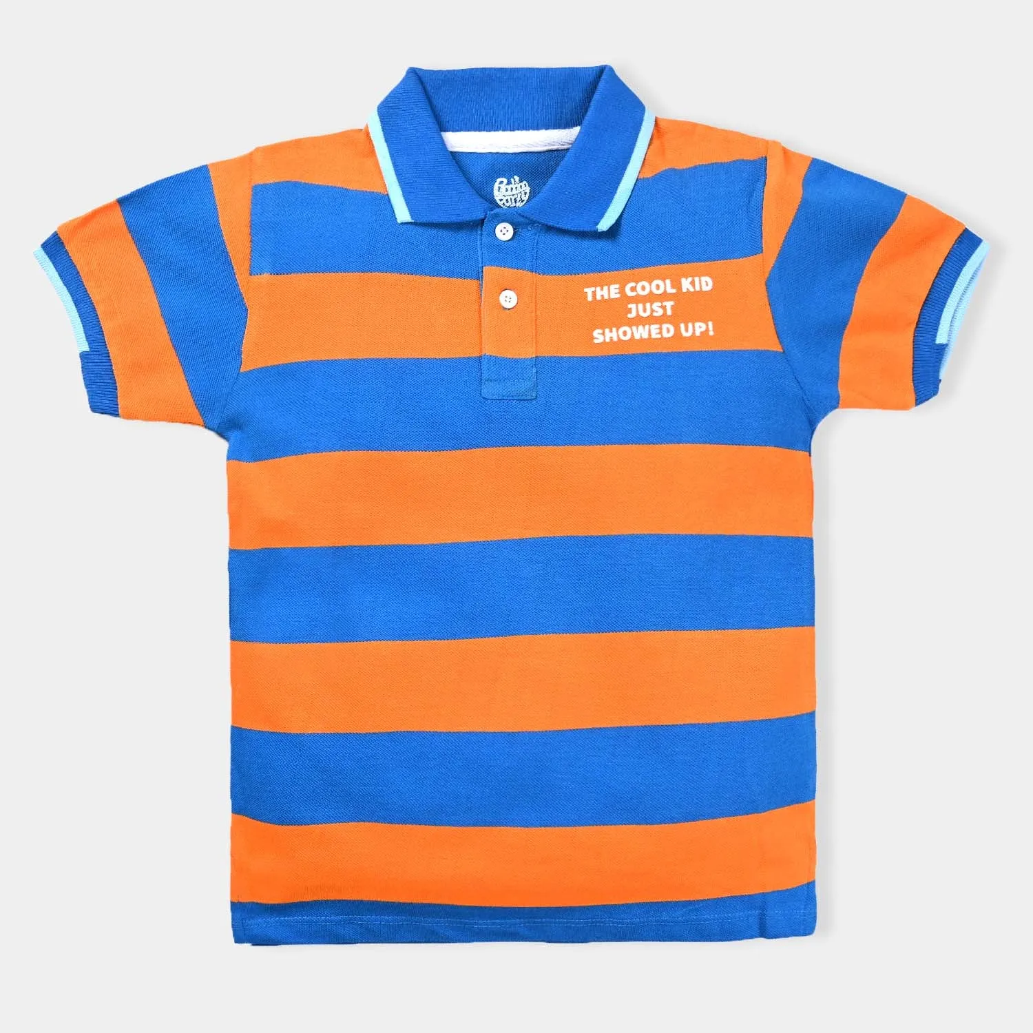 Boys Cotton PK Polo Cool Kid- Blue/Orange