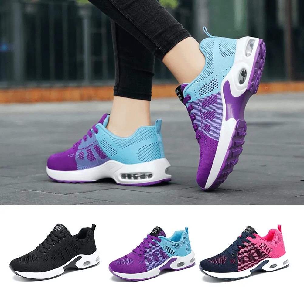 Breathable Wear-Resistant Lace-up Cushioned Running Shoes - SF0888