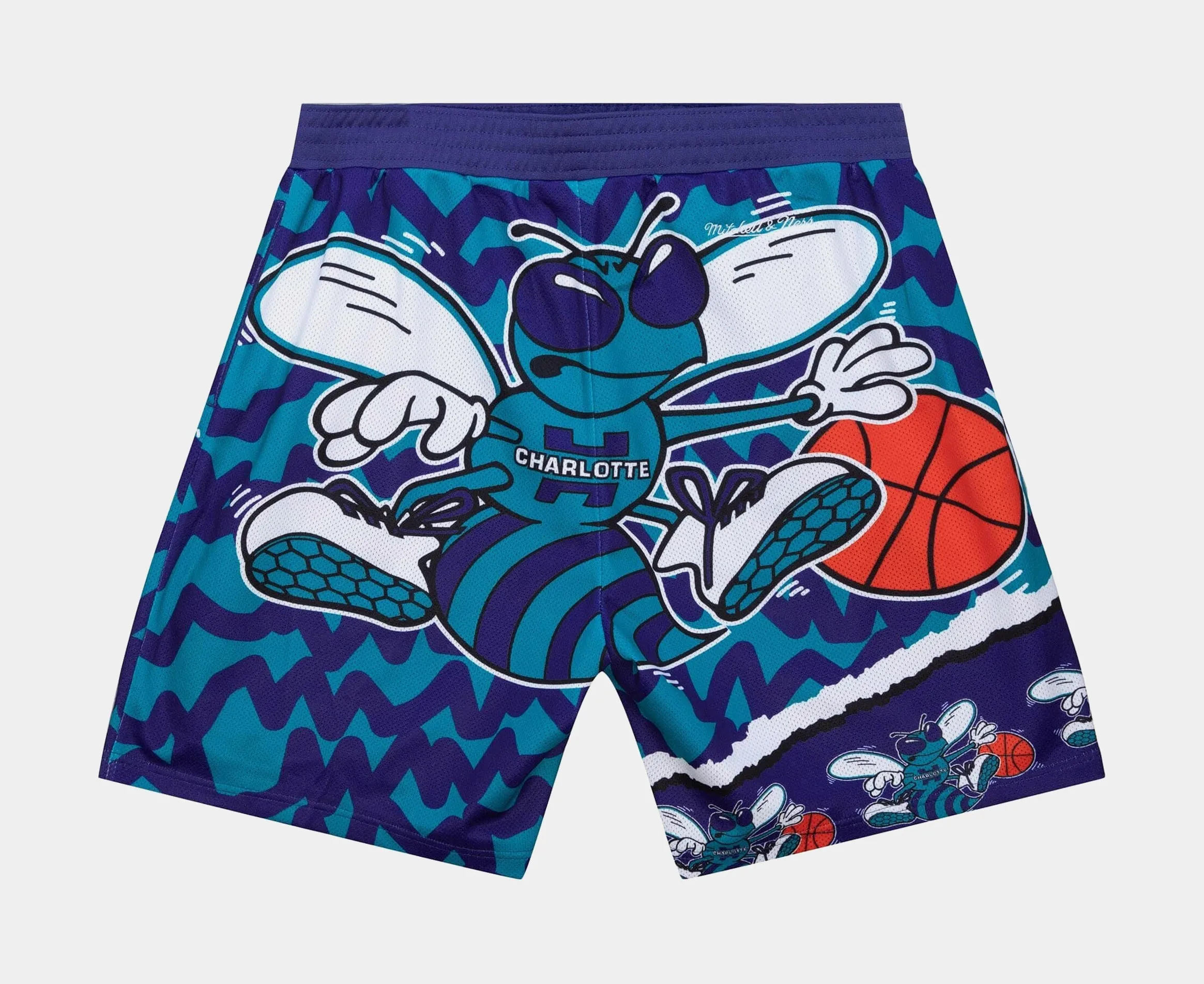 Charlotte Hornets Jumbotron 2.0 Sublimated Shorts Mens Shorts (Blue/Purple)