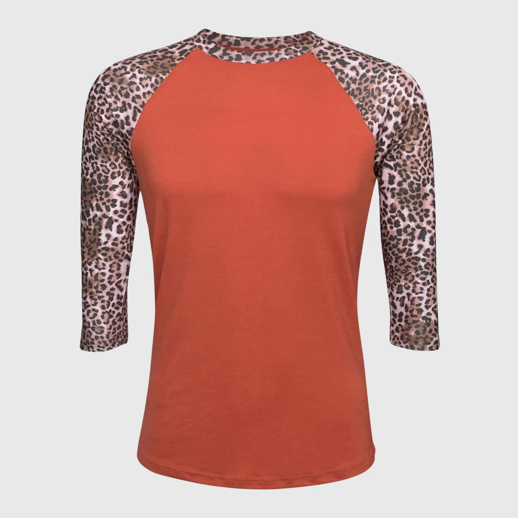 Cheetah Orange Dark Brown Polyester Top