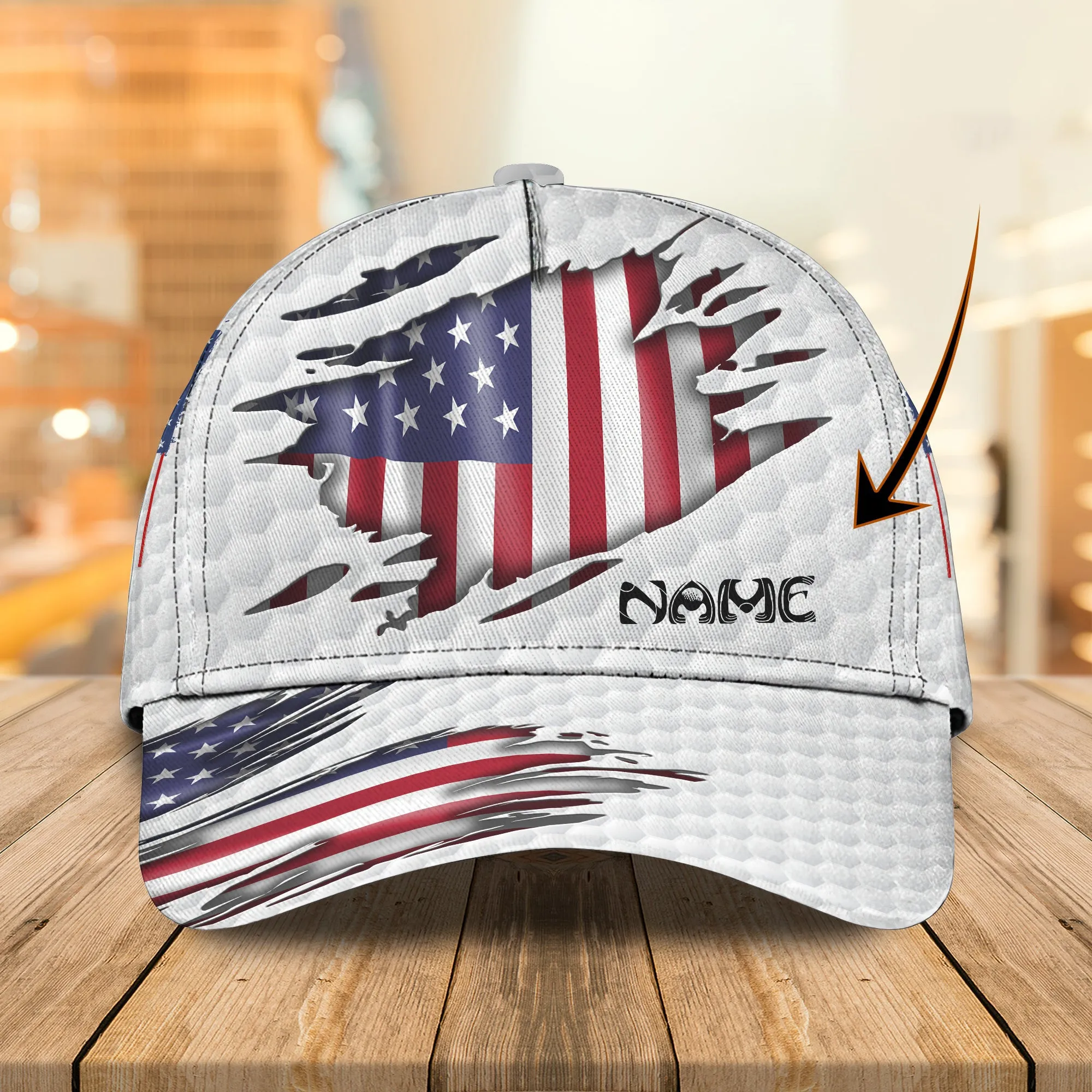 Custom American Golf Classic Cap, Idea Cap for Golfer, American Flag Golf Cap