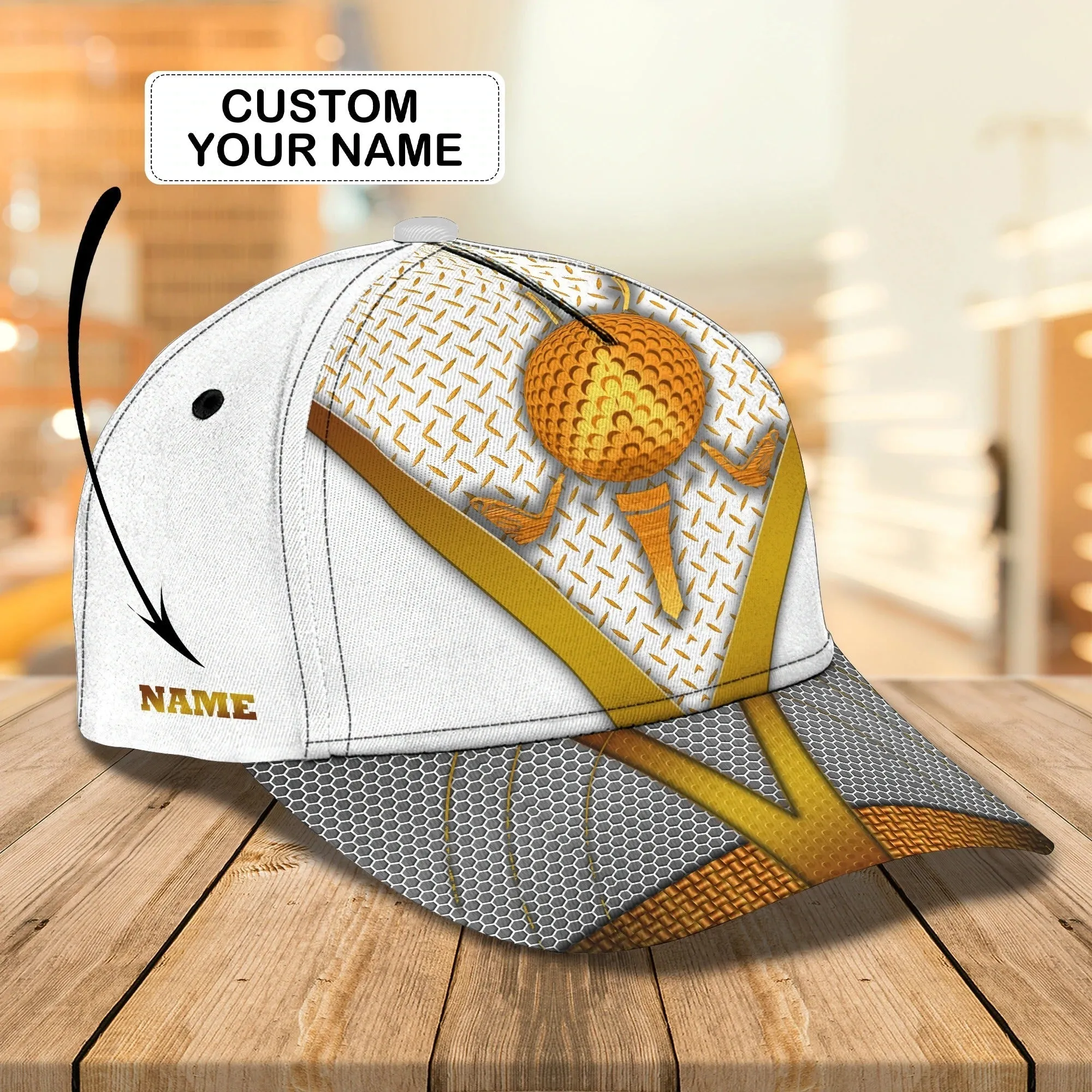 Custom Name 3D Full Print Cap Gifts For A Golf Lover, Golfing Cap Hat For Men, Summer Cap For Golfer