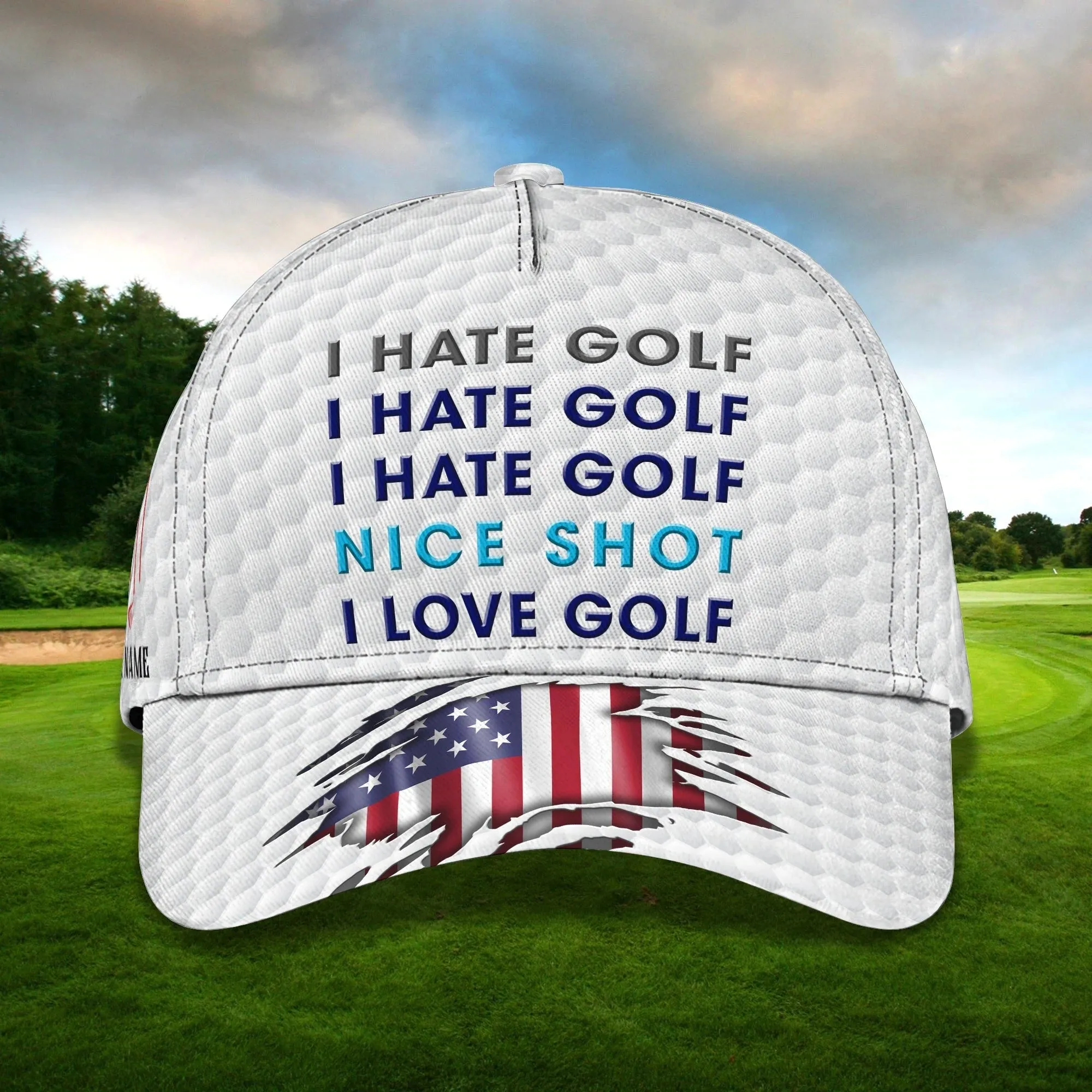 Custom Name 3D Full Print Cap Gifts For A Golf Lover, Golfing Cap Hat For Men, Summer Cap For Golfer