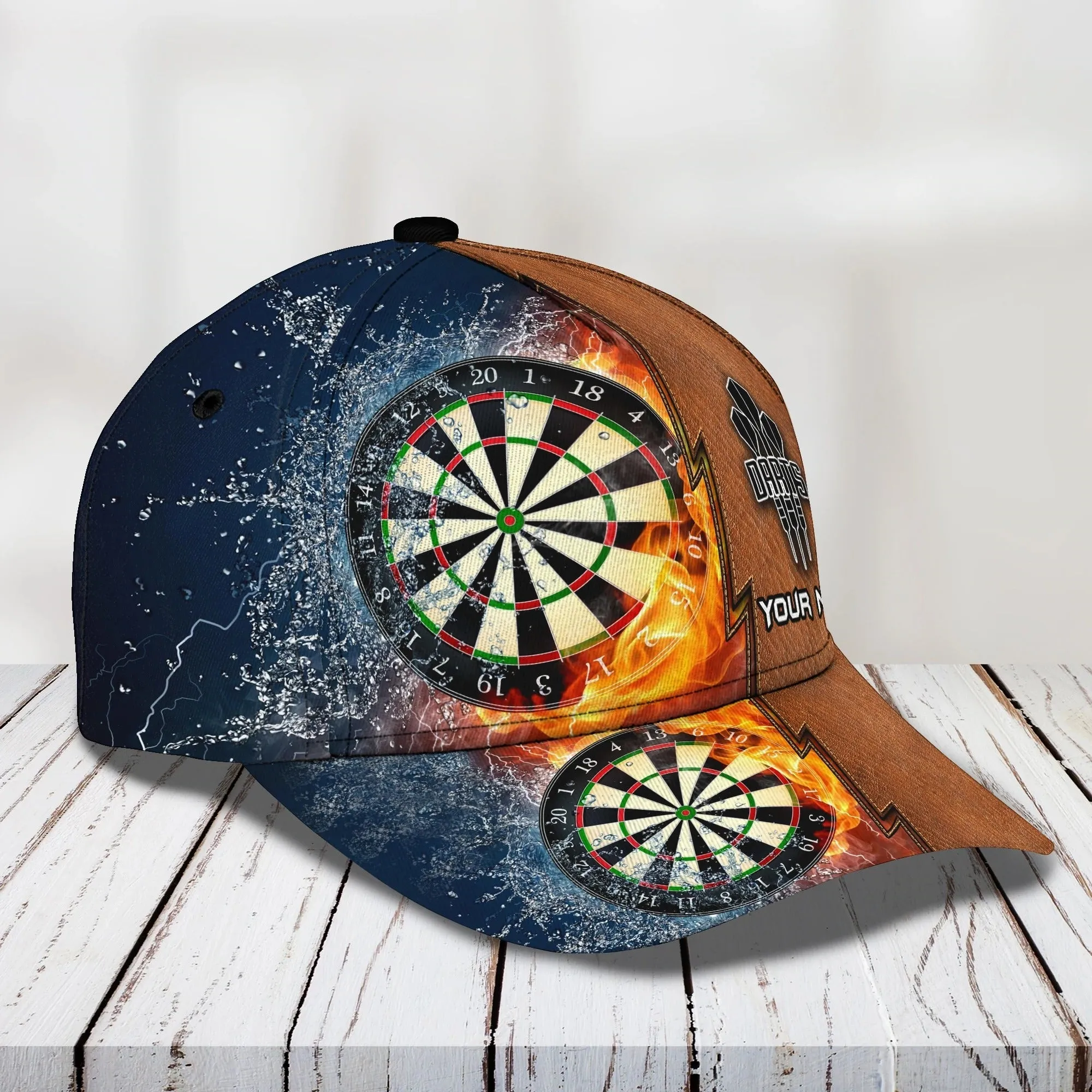 Customized Baseball Full Printed Dart Cap, Dart Cap Hat In Leather Pattern, To My Boy Darter Dart Lover Gifts