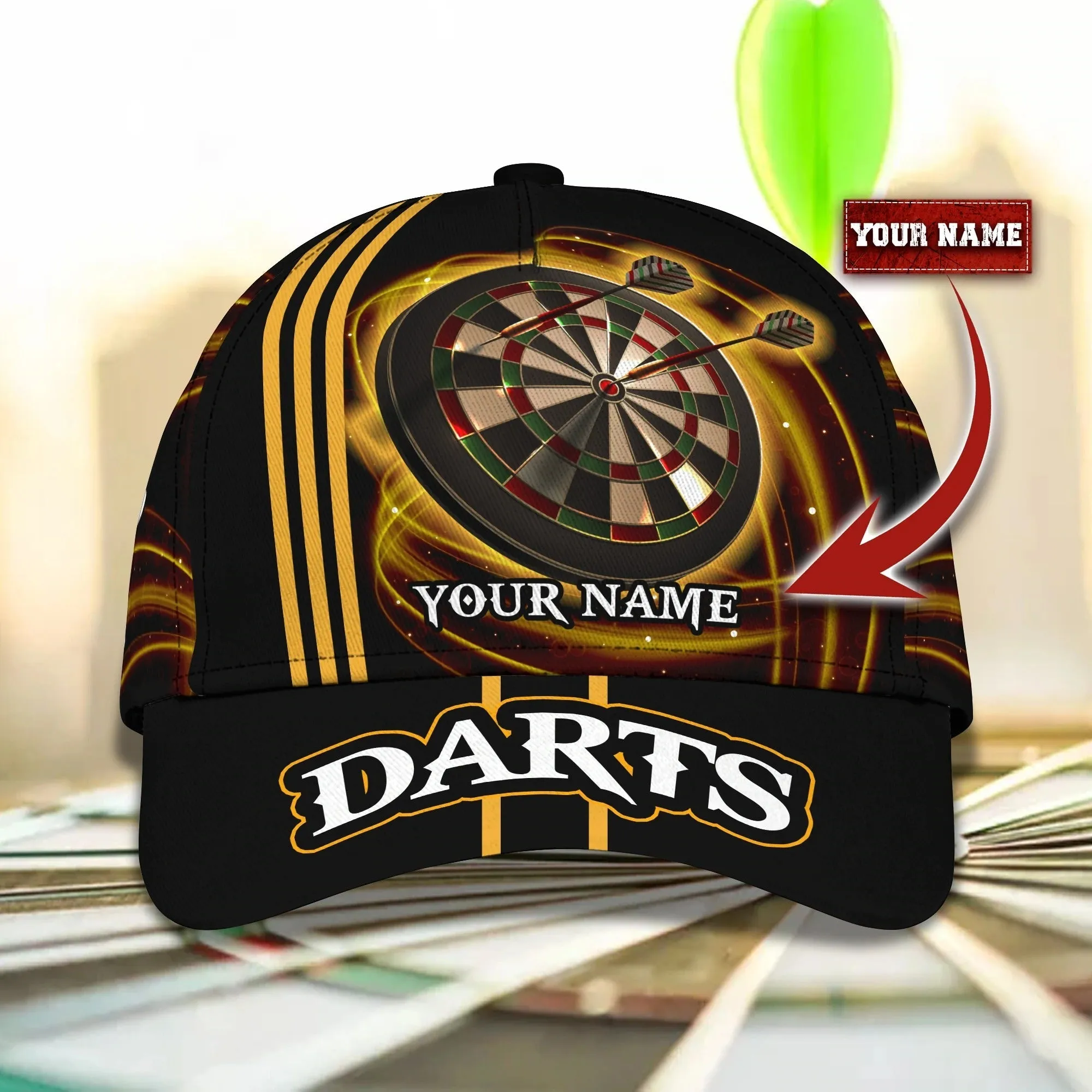 Customized Baseball Full Printed Dart Cap, Dart Cap Hat In Leather Pattern, To My Boy Darter Dart Lover Gifts