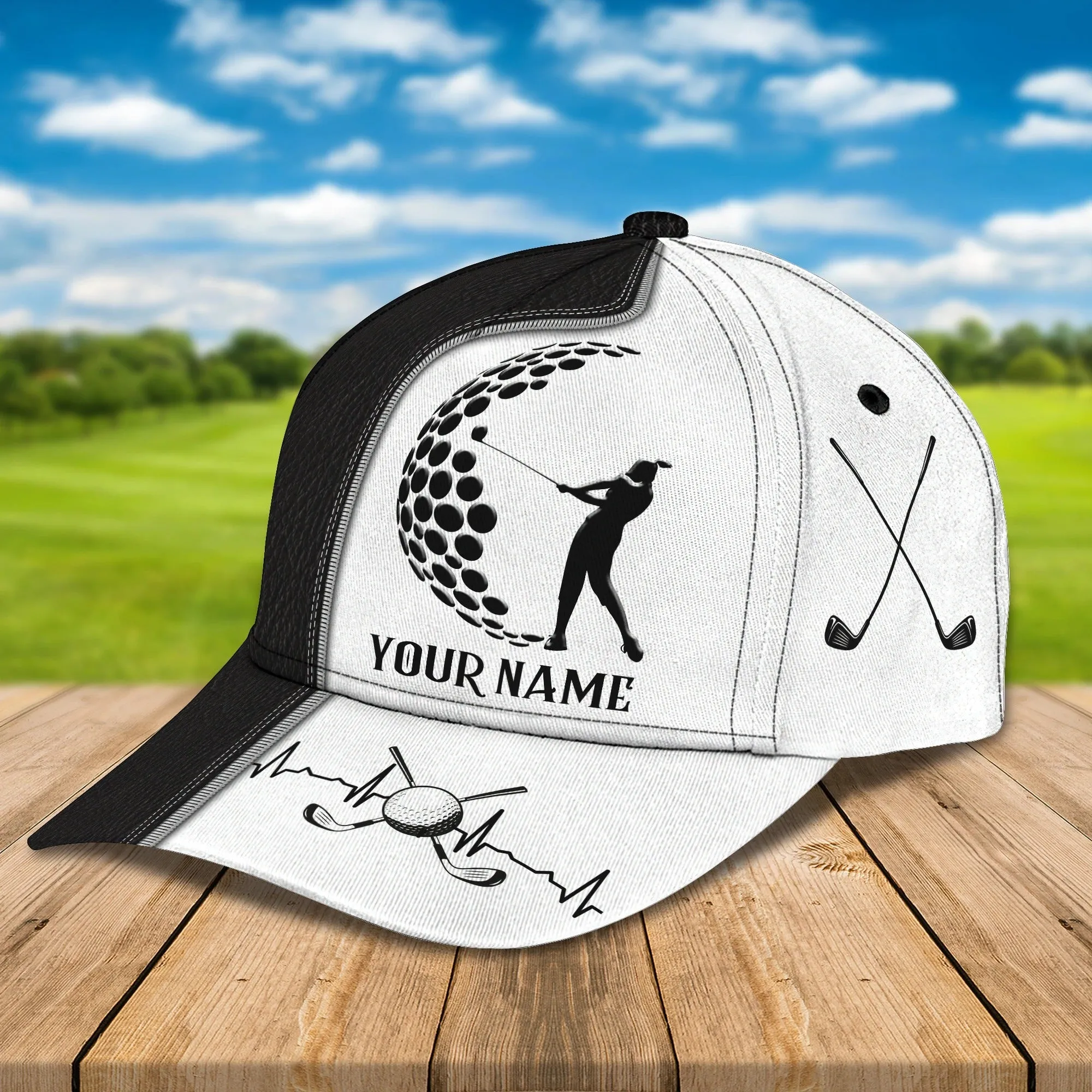 Customized With Name 3D All Over Print Womens Golf Cap, Golf Hat For Girl, Golf Cap Woman