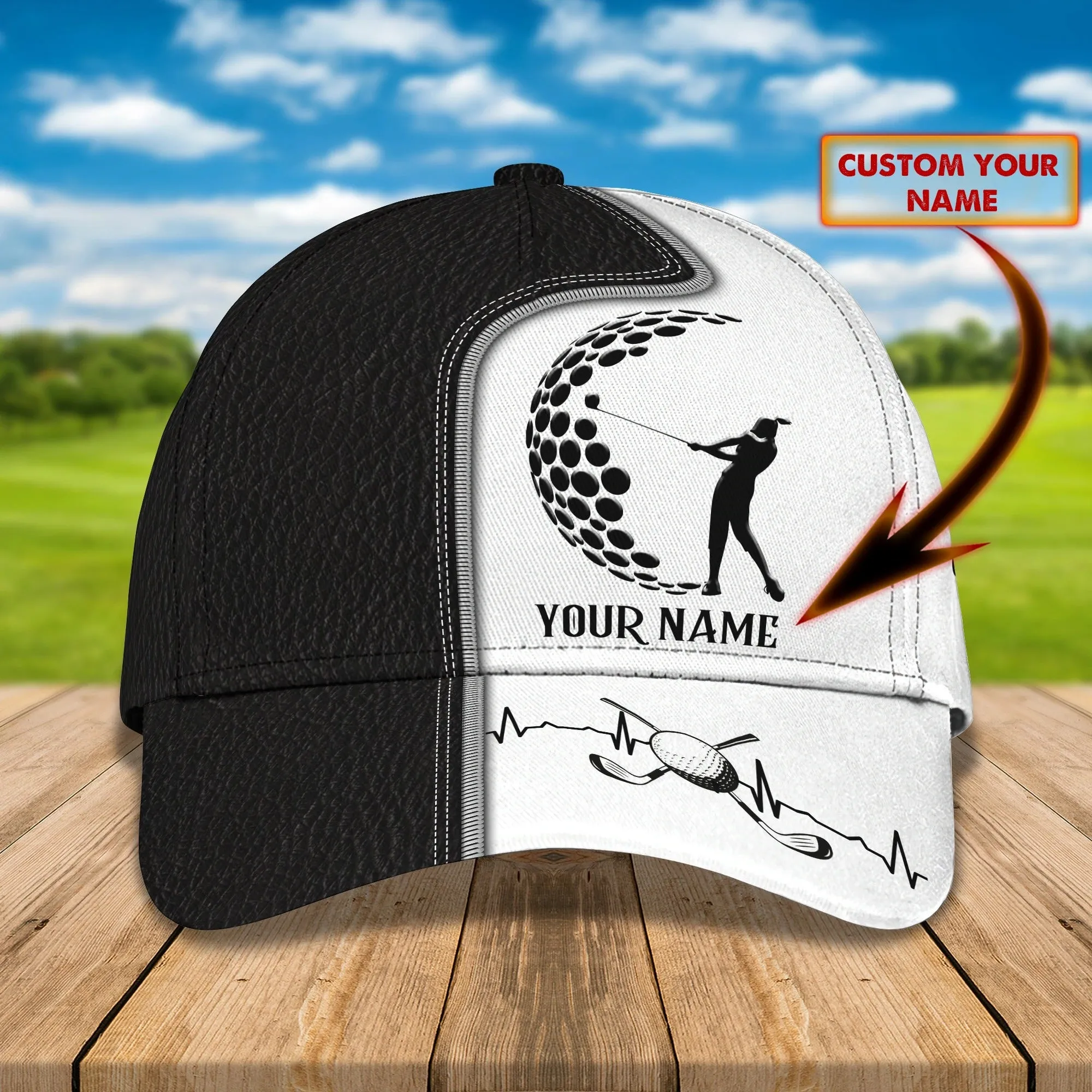 Customized With Name 3D All Over Print Womens Golf Cap, Golf Hat For Girl, Golf Cap Woman