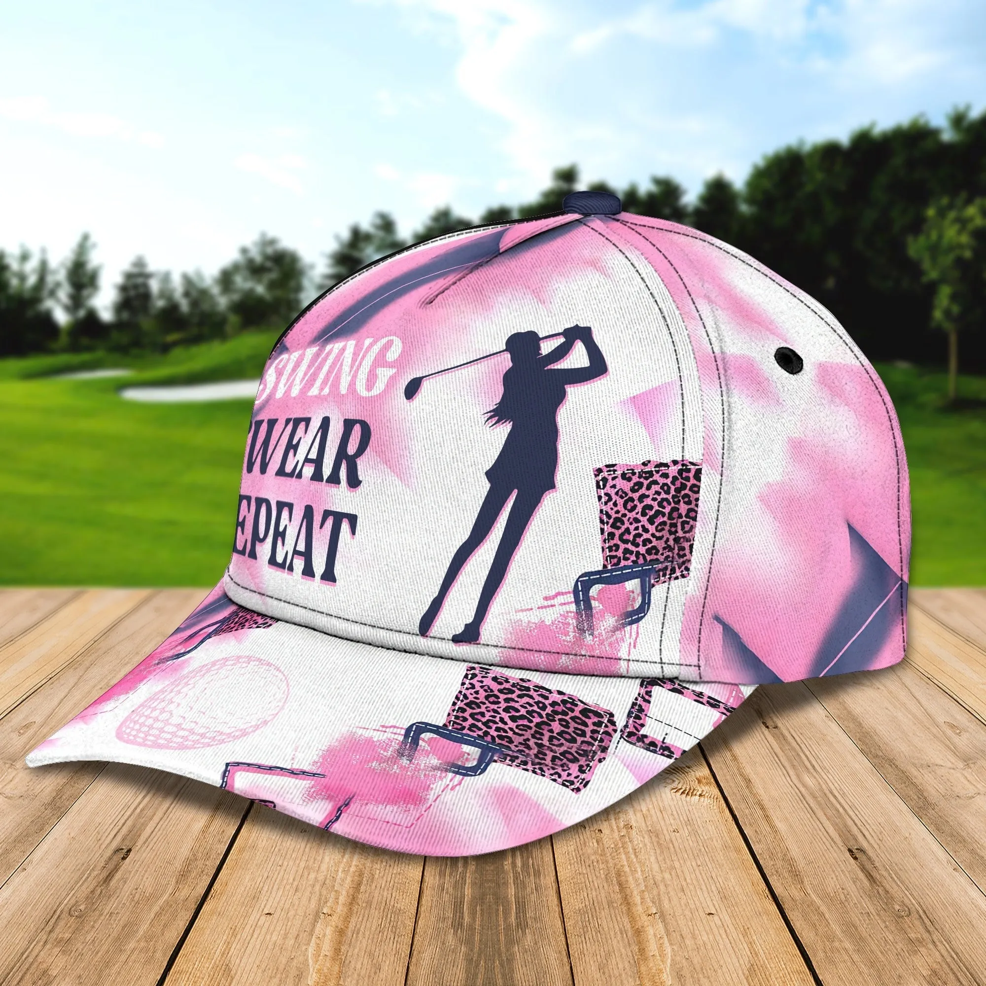 Customized With Name 3D All Over Print Womens Golf Cap, Golf Hat For Girl, Golf Cap Woman