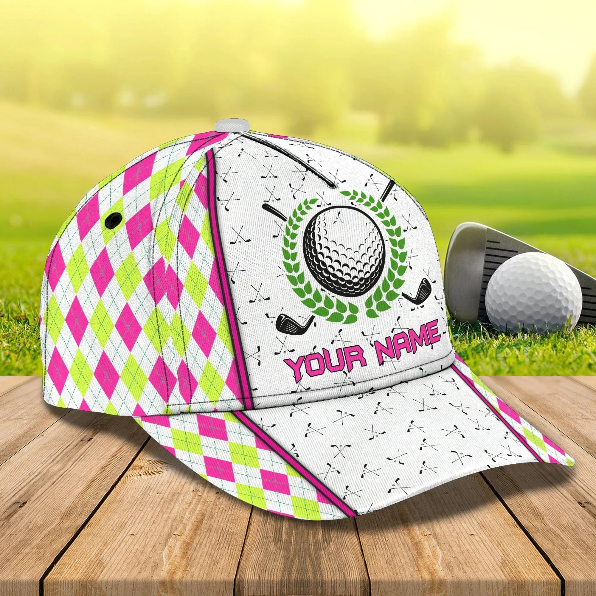 Customized With Name 3D All Over Print Womens Golf Cap, Golf Hat For Girl, Golf Cap Woman