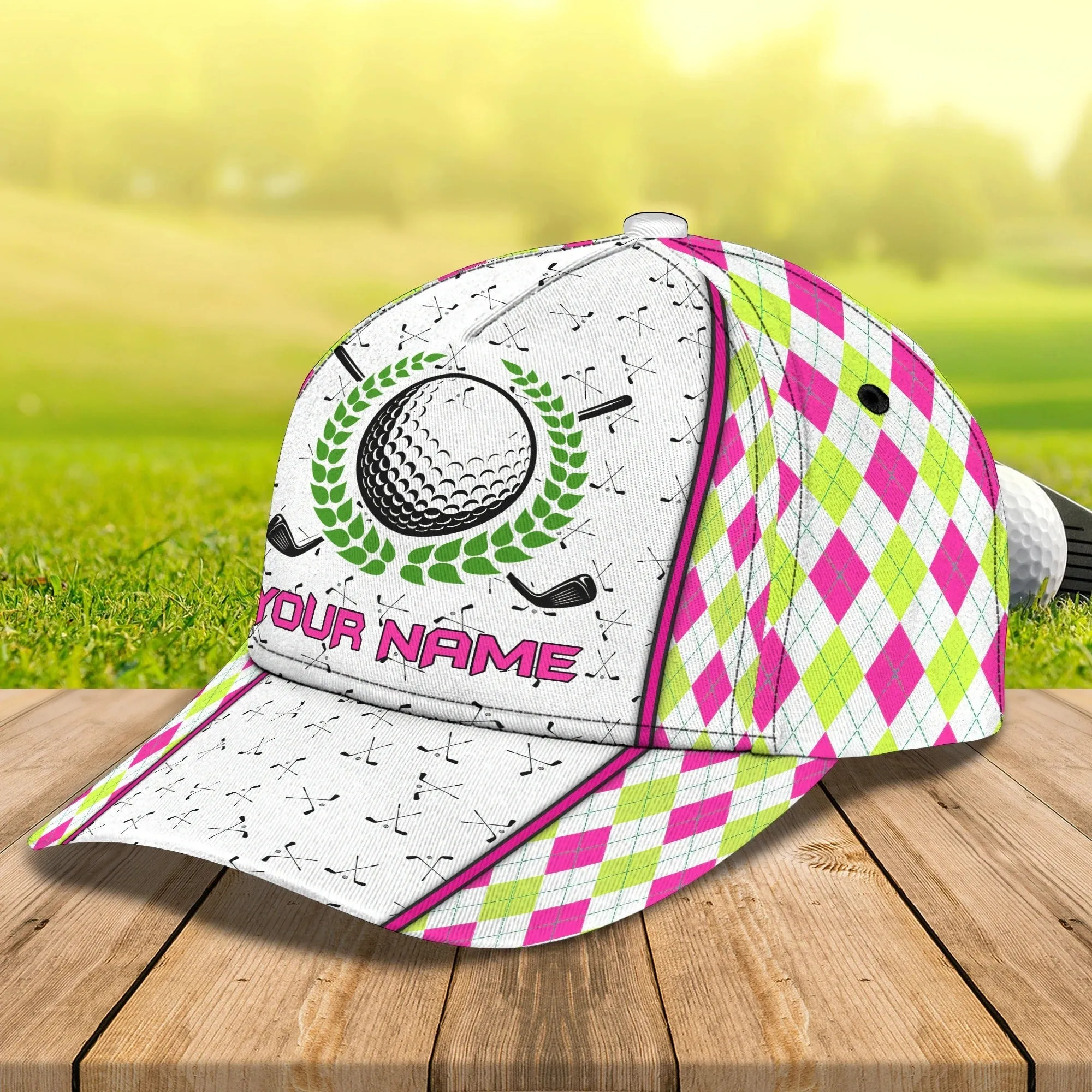 Customized With Name 3D All Over Print Womens Golf Cap, Golf Hat For Girl, Golf Cap Woman