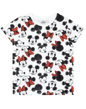 Disney Minnie Mouse Girls White Short Sleeved T-Shirt