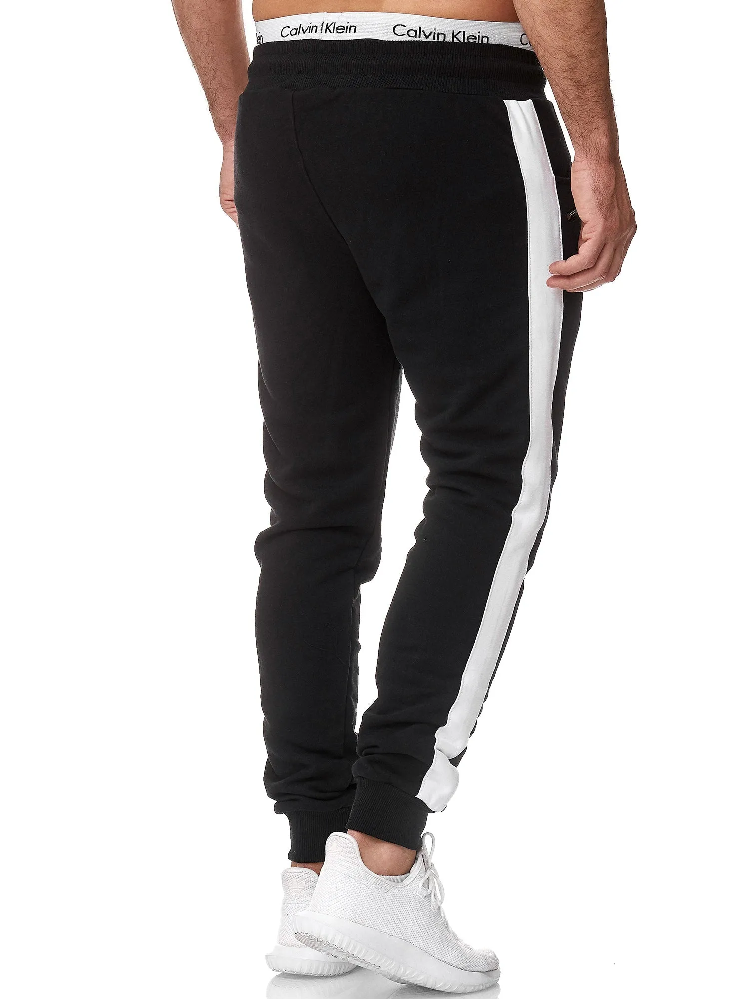 Dozip Stripe Sweatpants Joggers - Black X7A