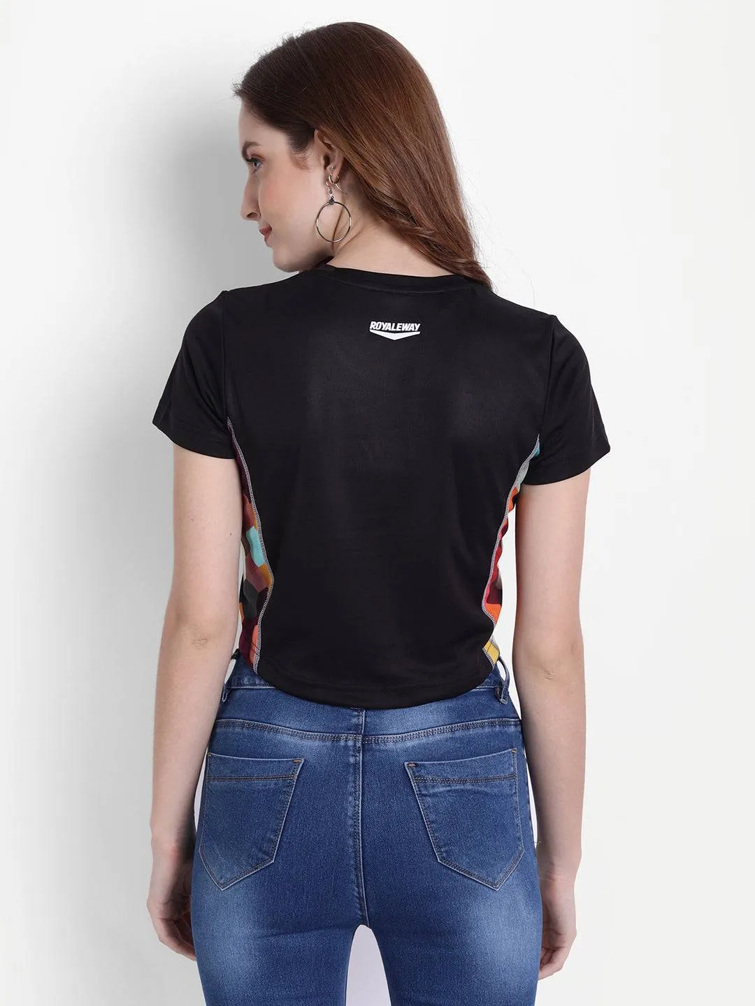 DriDOT Black Long Back Crop Top RWW2046