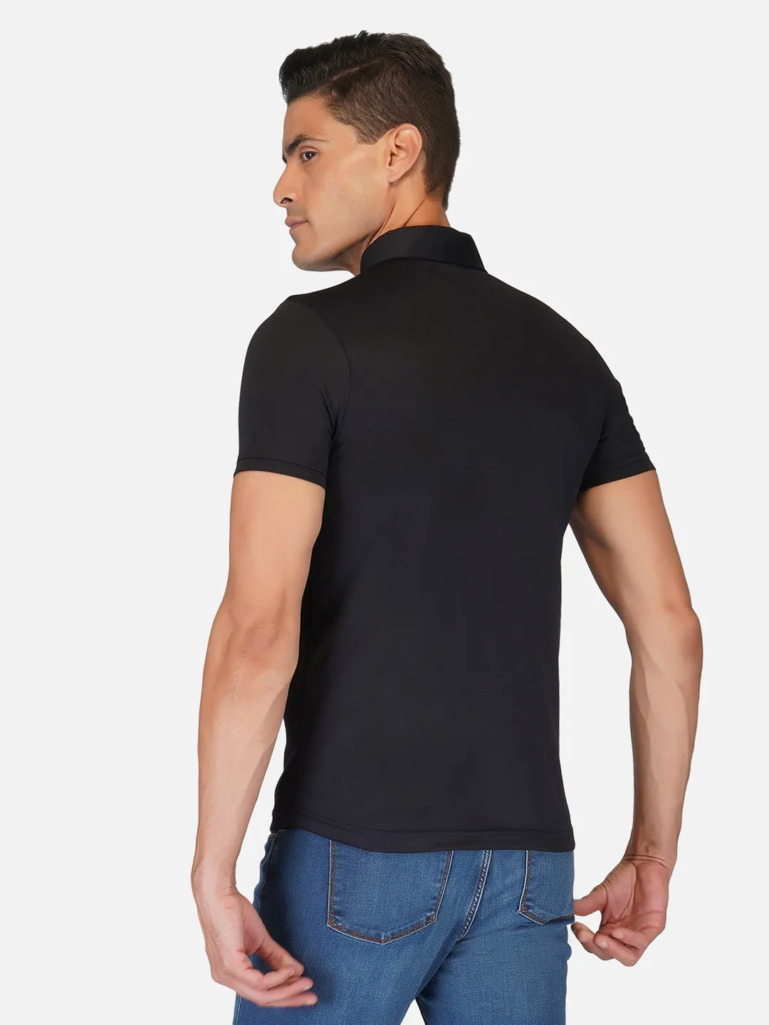 DriDOT Black Zipper Polo T-Shirt RWM2025