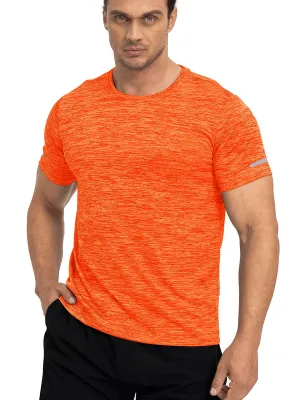 Elastic Sports Men's T-Shirt with Reflective Stripe on Sleeves - SF1201