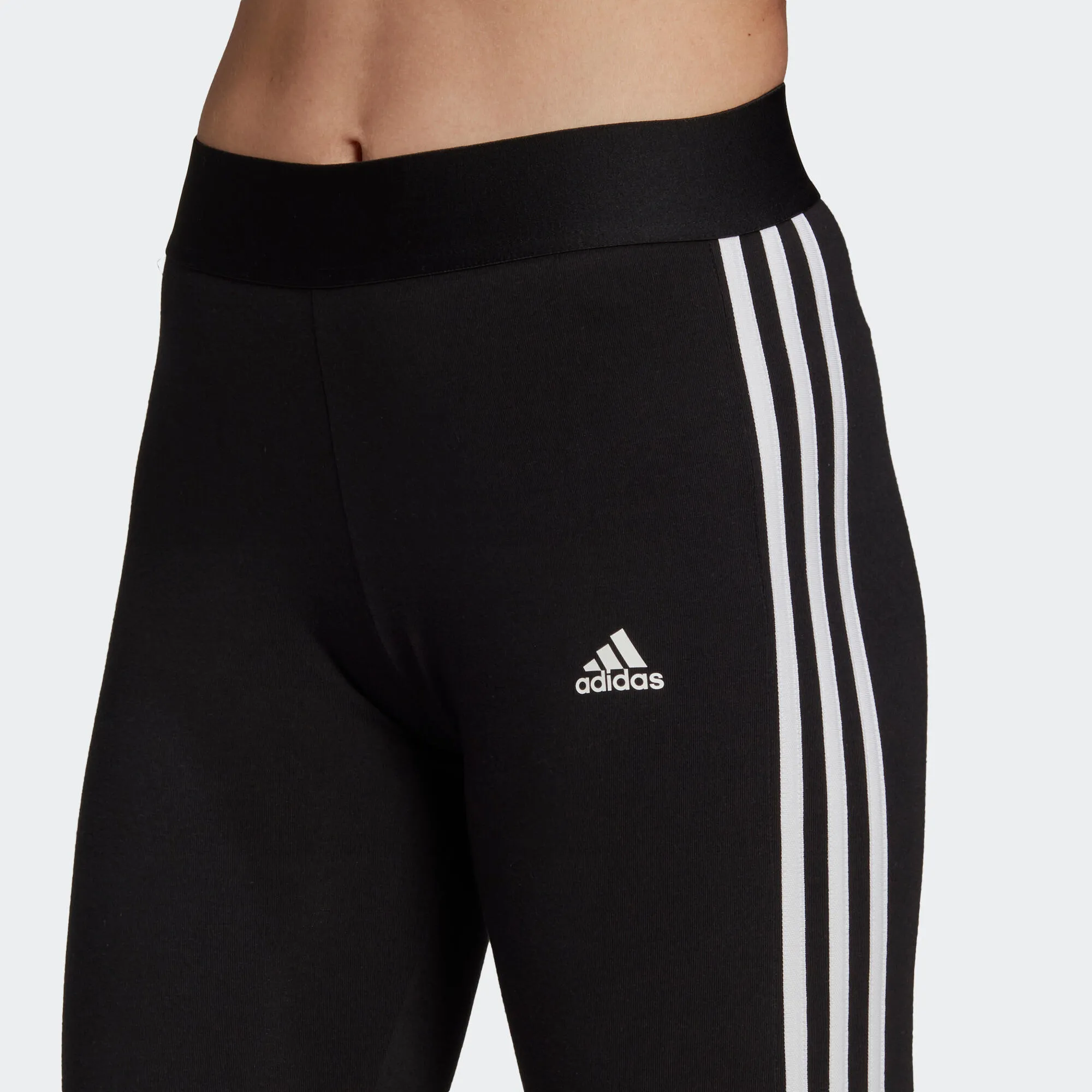 Fitness leggings 3 stripes for women black ADIDAS