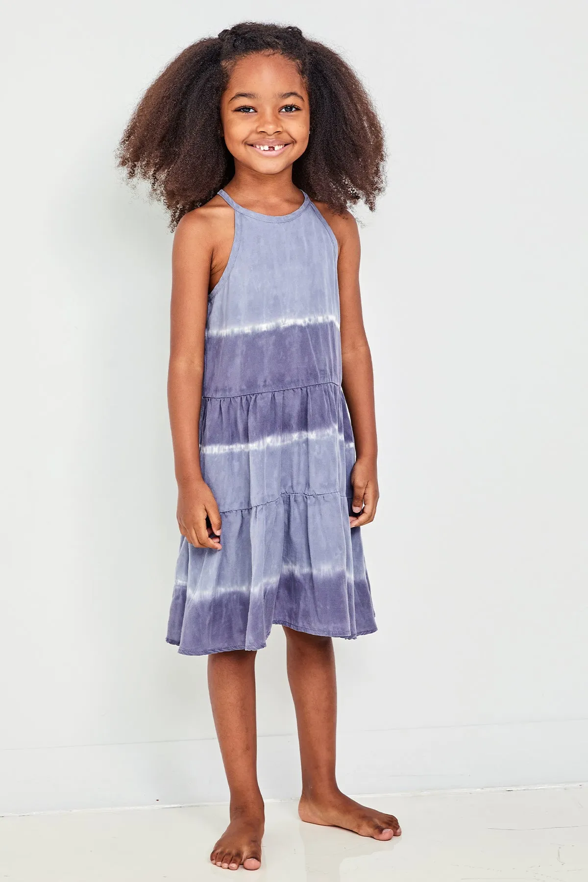 Girls Dress Bella Dahl Indigo Tiered (Size 12 left)