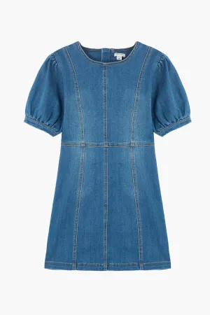 Girls Dress Habitual Kids Denim Puff Sleeve