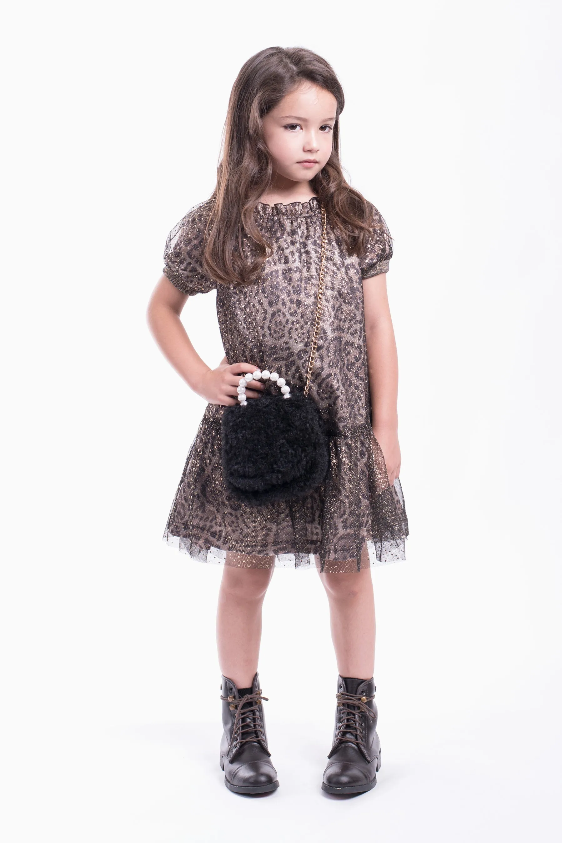 Girls Dress Imoga Naomi Leopard