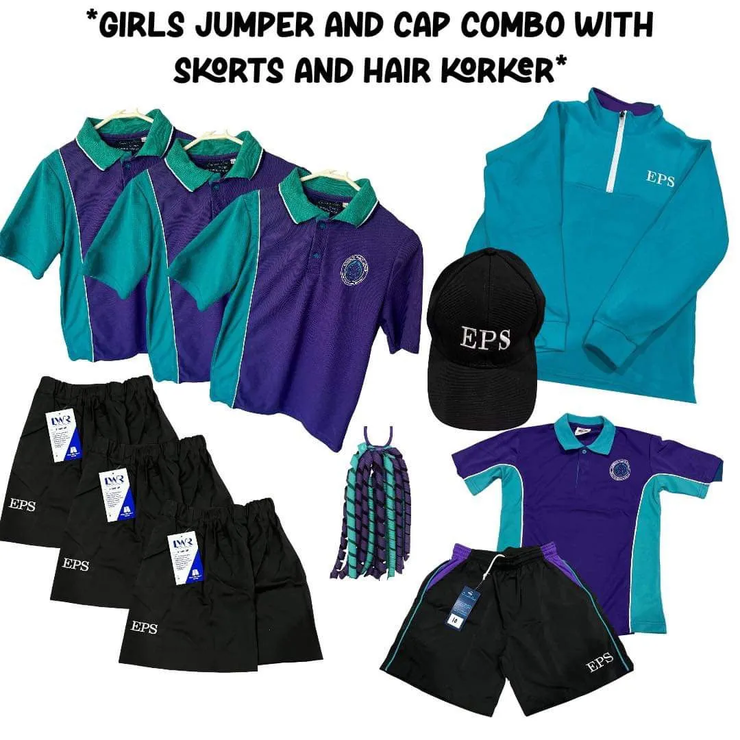 Girls Kindy Pack #2 - Polo and Skorts, Sports Uniform, Cap and Jumper